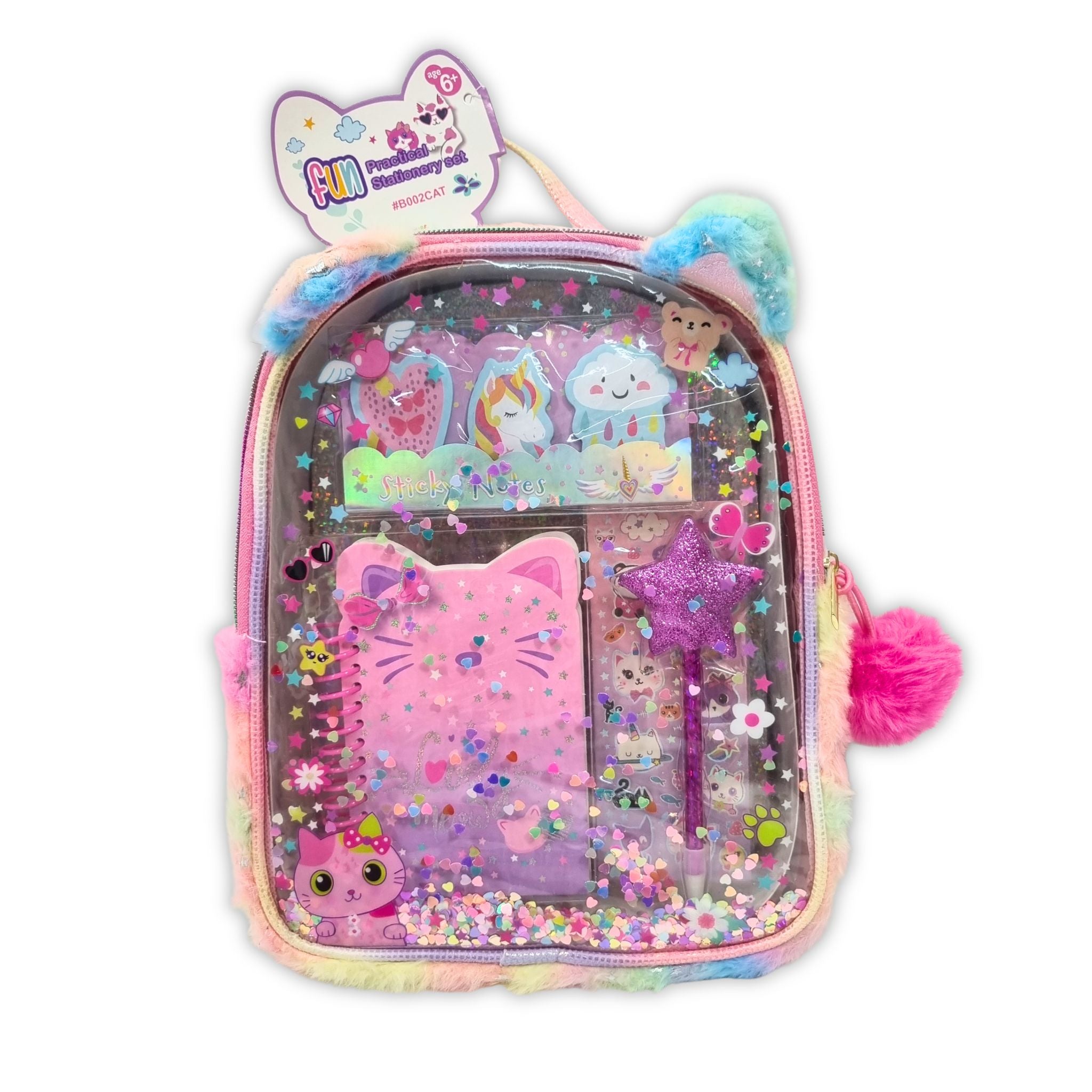 Creative Fun Cat Backpack Stationery Set