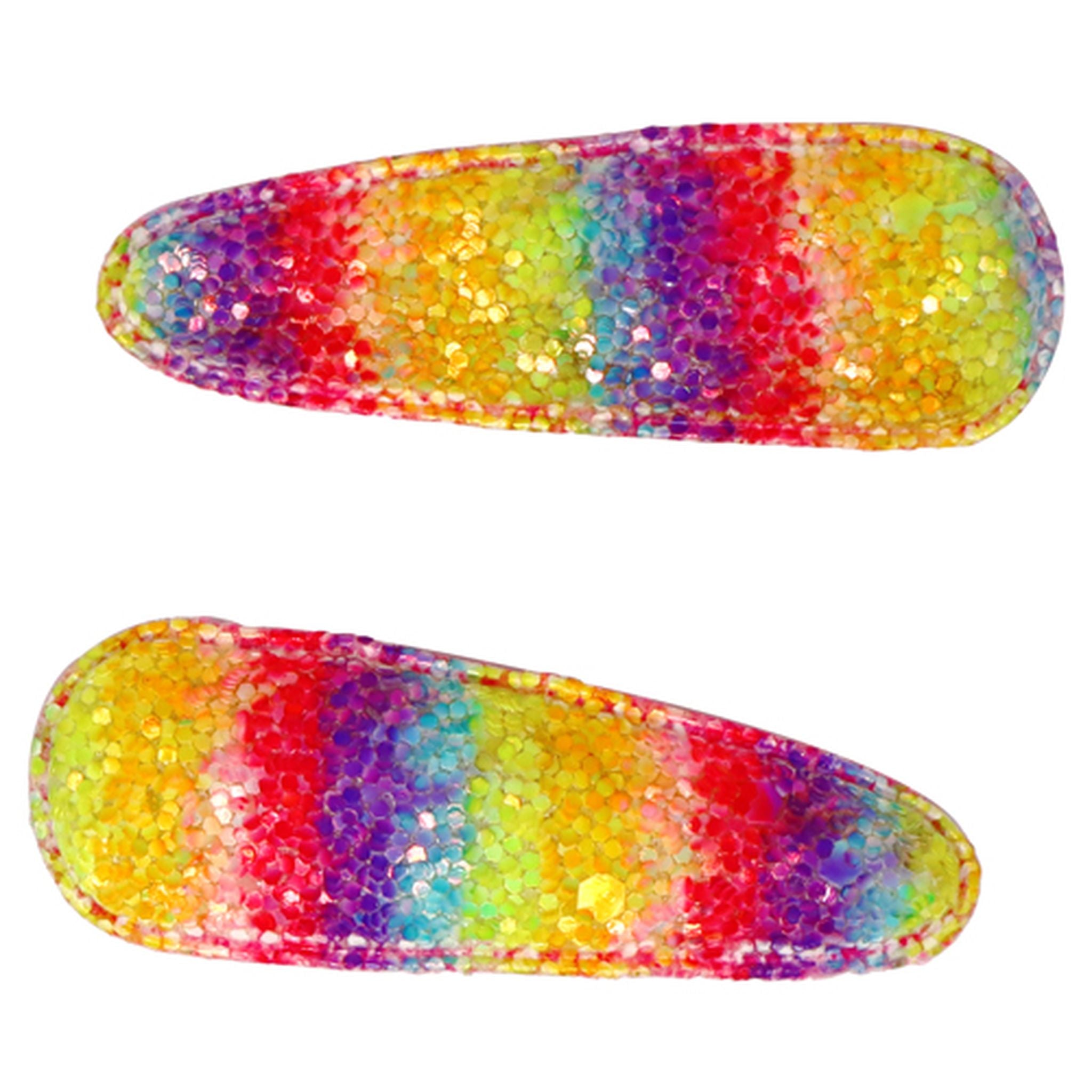 Pink Poppy Rainbow Chunky Glitter Snap Clips