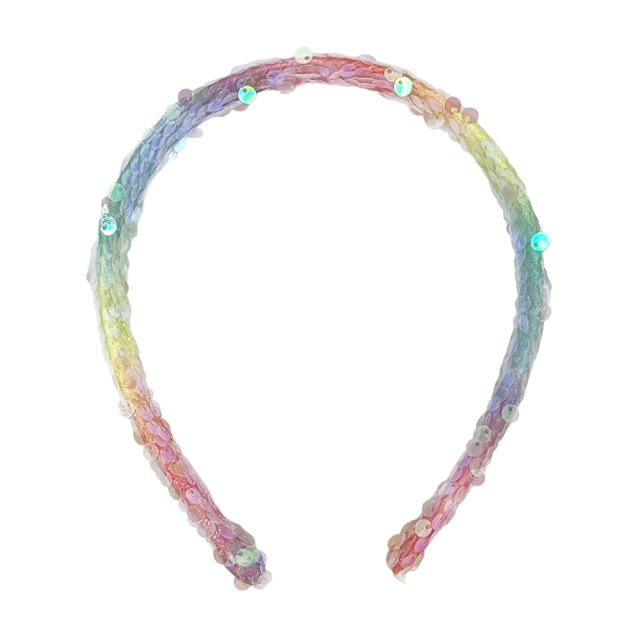 Pink Poppy Unicorn Rainbow Sequin Headband
