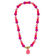 Pink Poppy Fairy Delight Beaded Necklace With Pendant