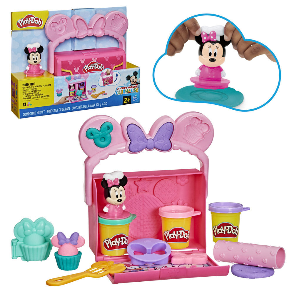 Bakery shapes being made with the Play-Doh Disney Junior Mickey Mouse Clubhouse Minnie On-The-Go Bakery Playset