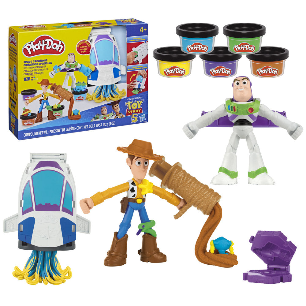 Play-Doh Toy Story 5 Space Creations playset with Woody and Buzz figures