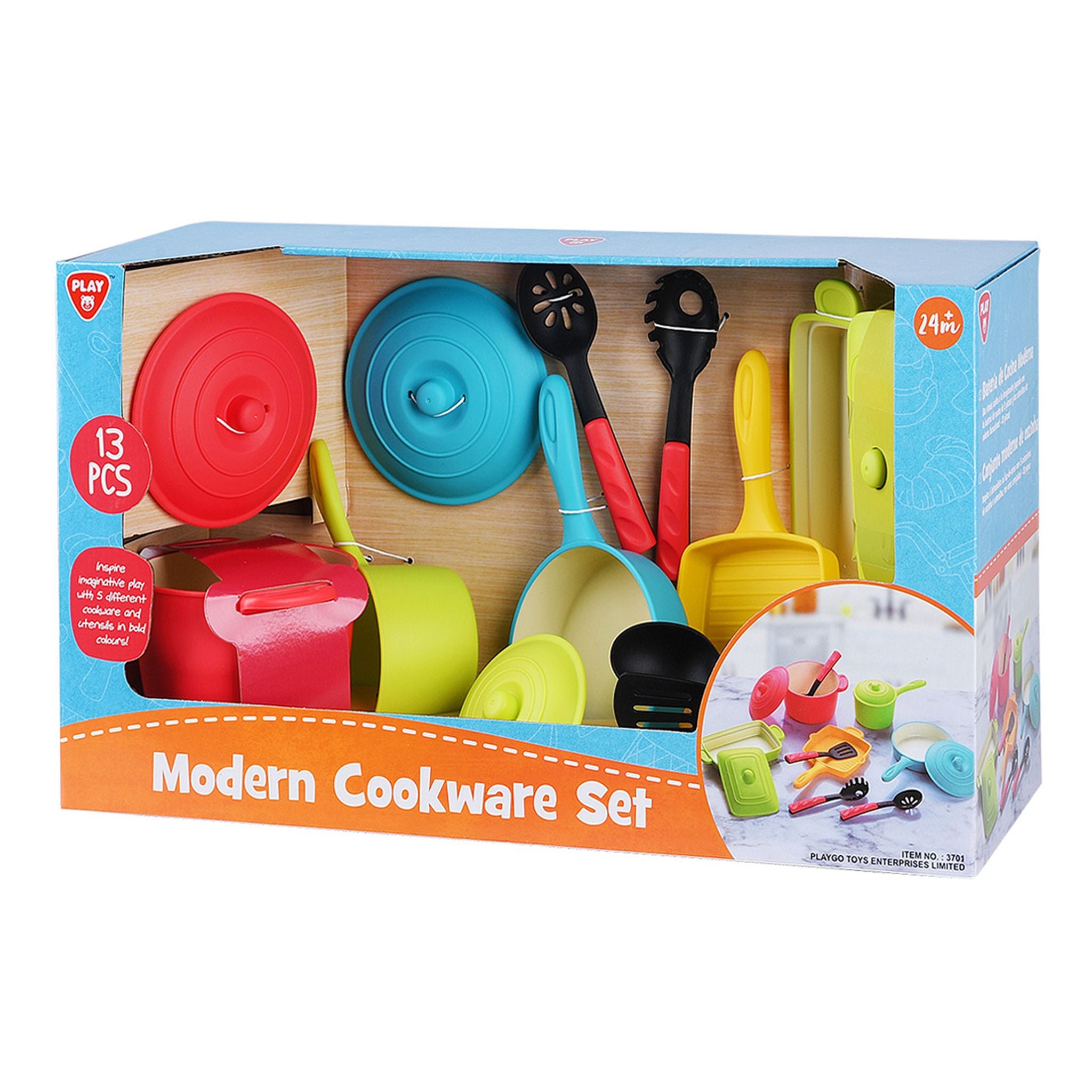Playgo Toys Modern Cookware 15 Piece Set, in packaging