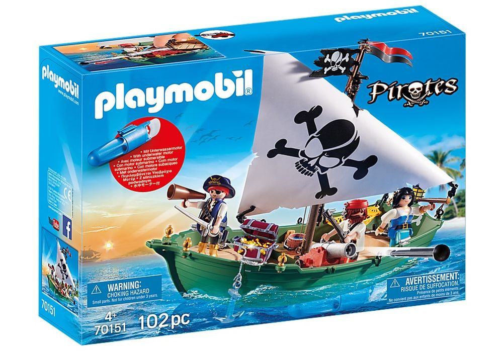 Playmobil 70151 Pirates Pirate Ship With Underwater Motor