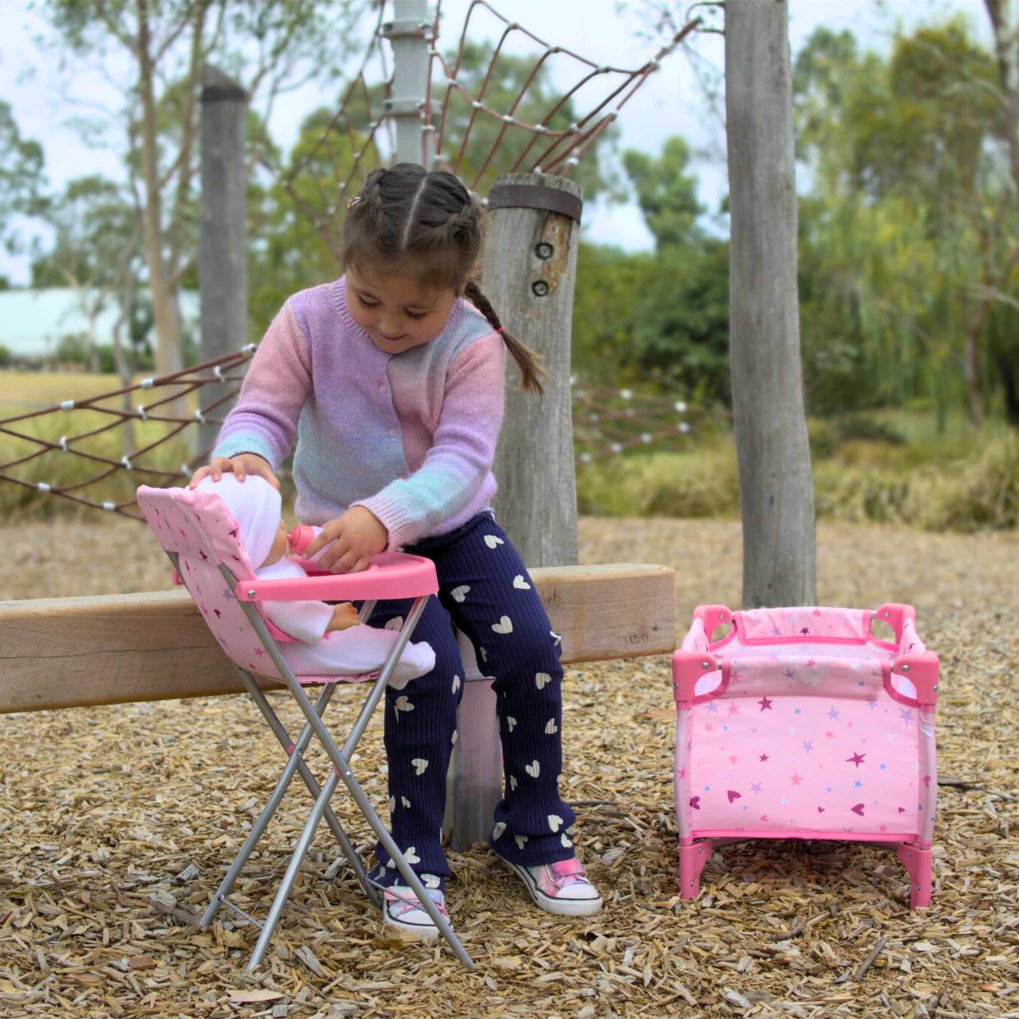 Playworld Doll Highchair Pink