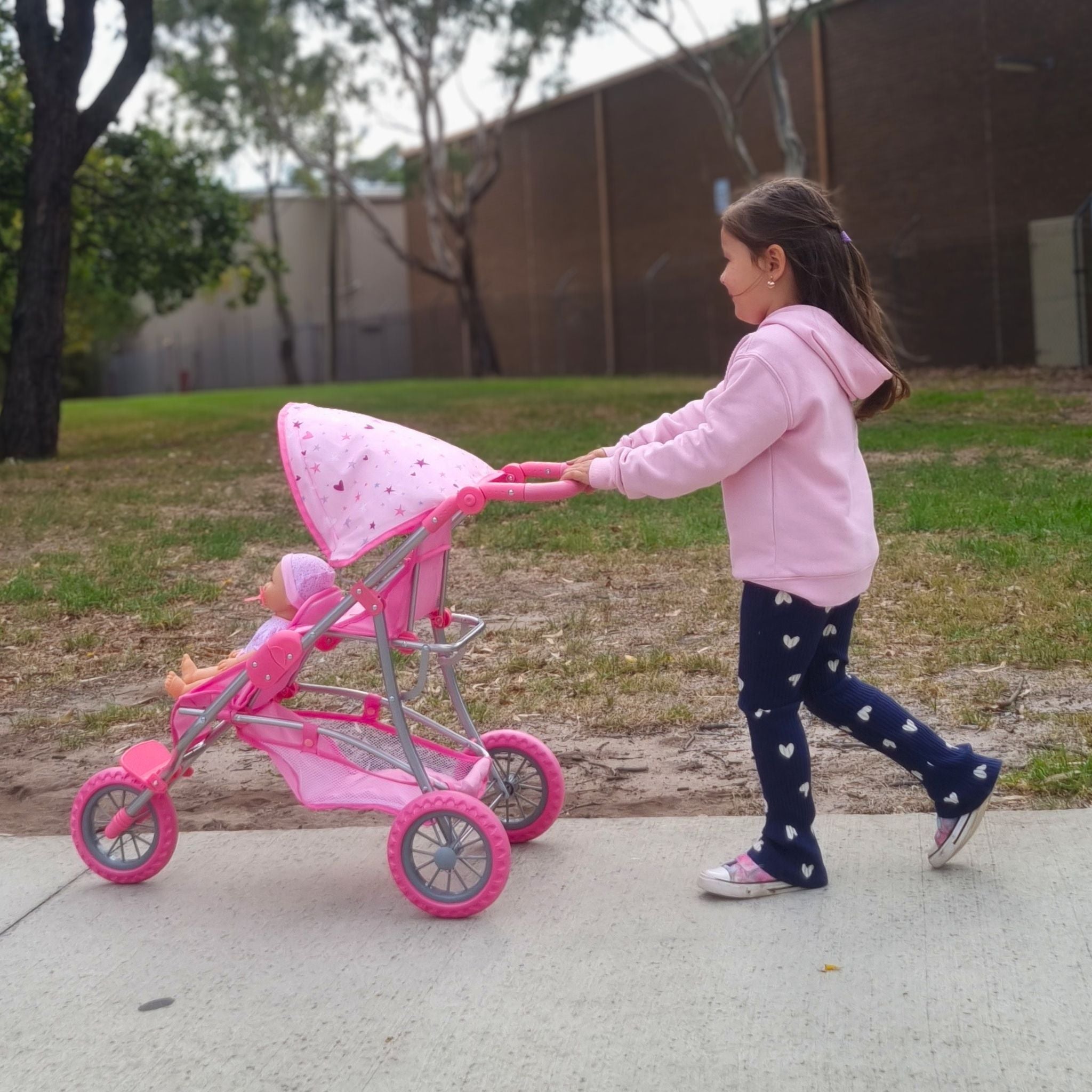 Playworld Doll Twin Jogger Pink