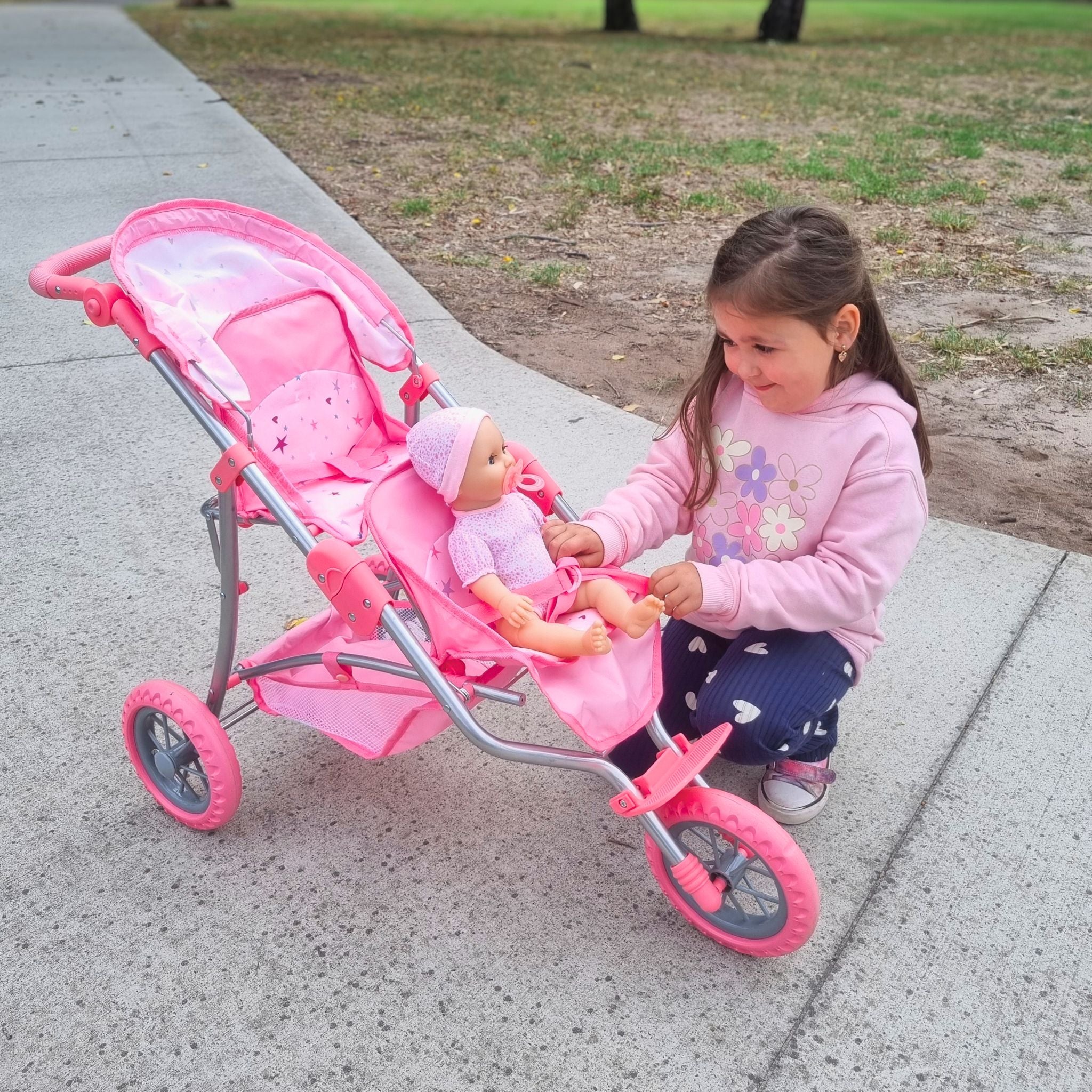 Playworld Doll Twin Jogger Pink