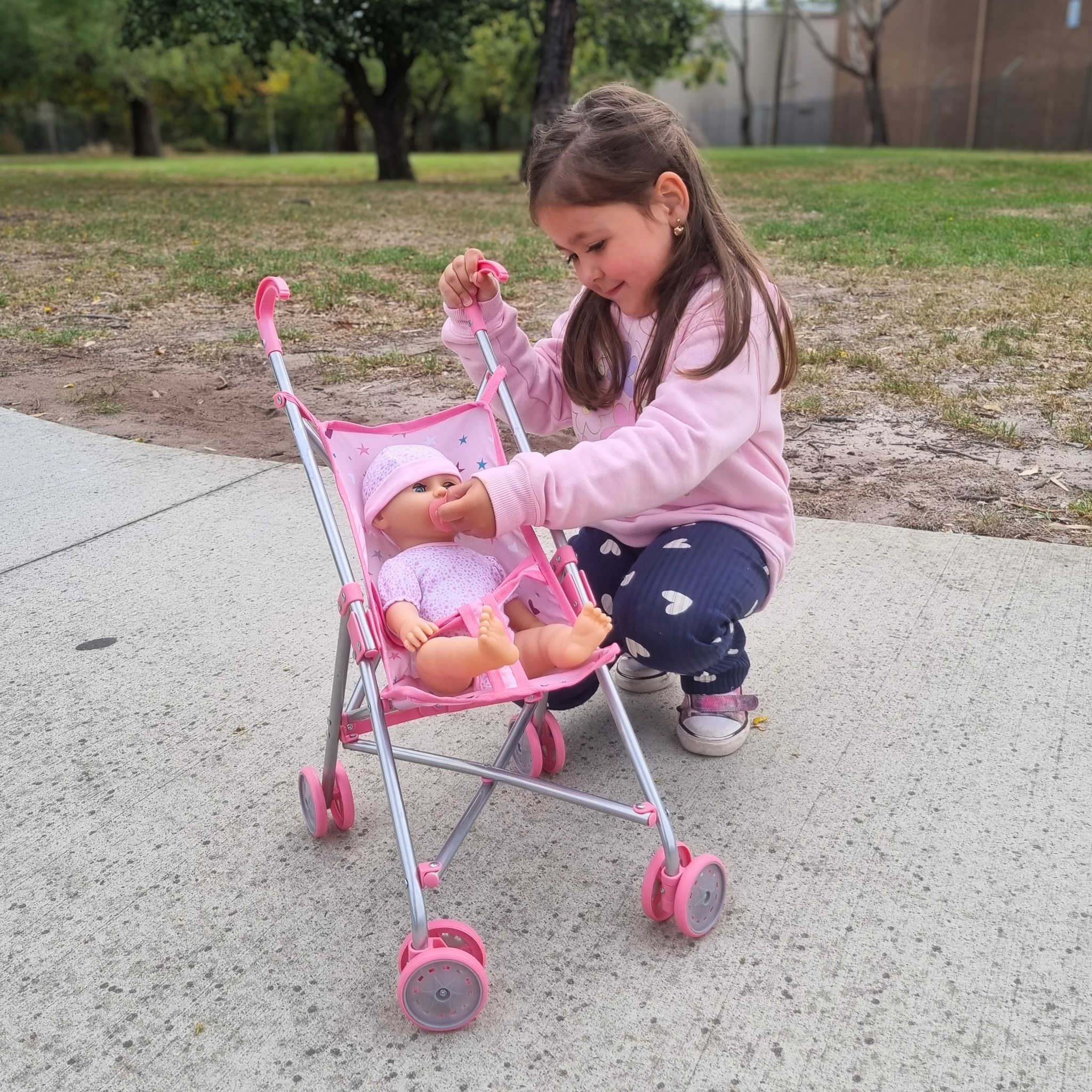 Playworld Doll Umbrella Stroller Pink
