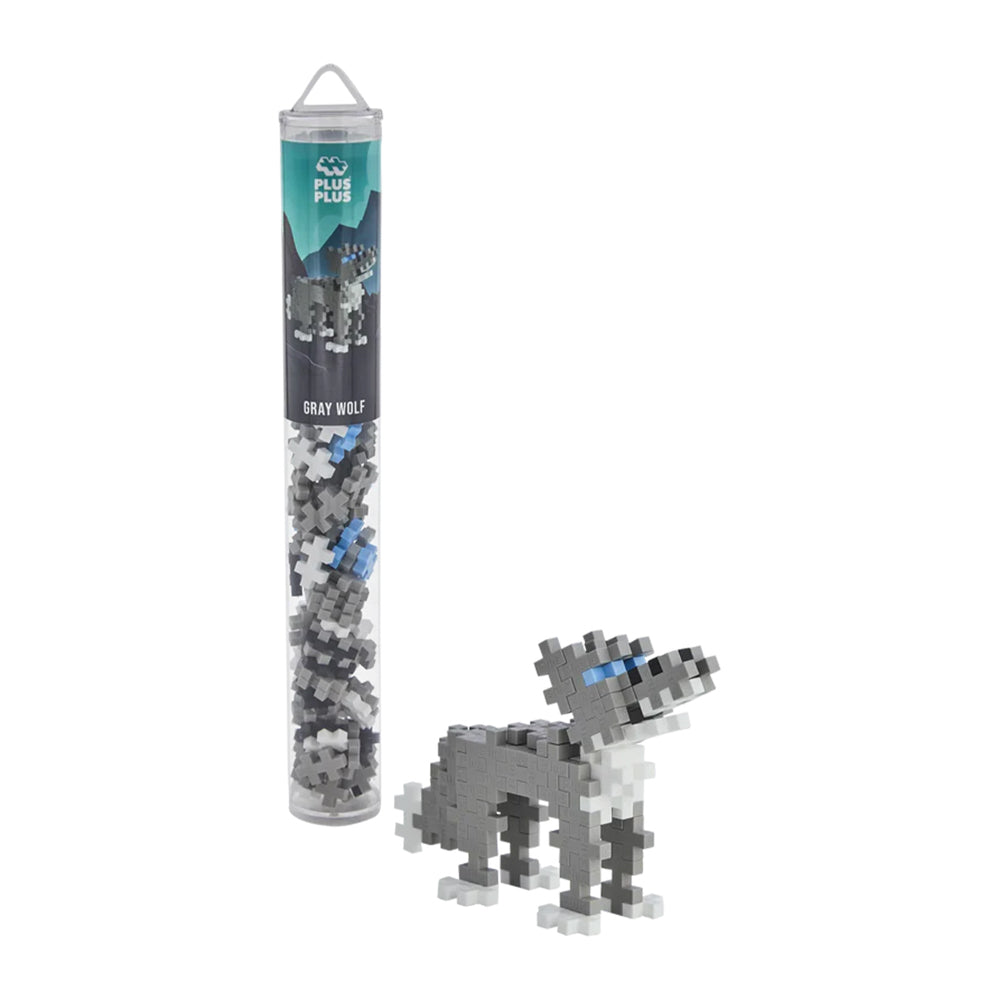 Tube of blocks to make a grey block wolf