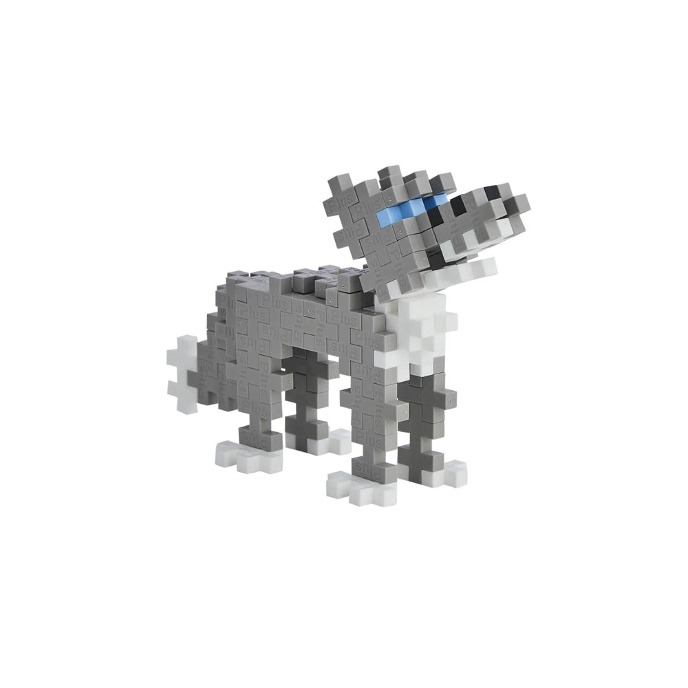 Grey wolf made from blocks