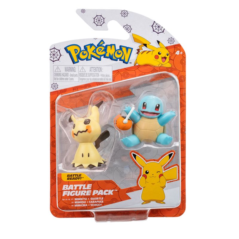 Pokemon Halloween Battle Figure 2 Pack Mimikyu + Squirtle