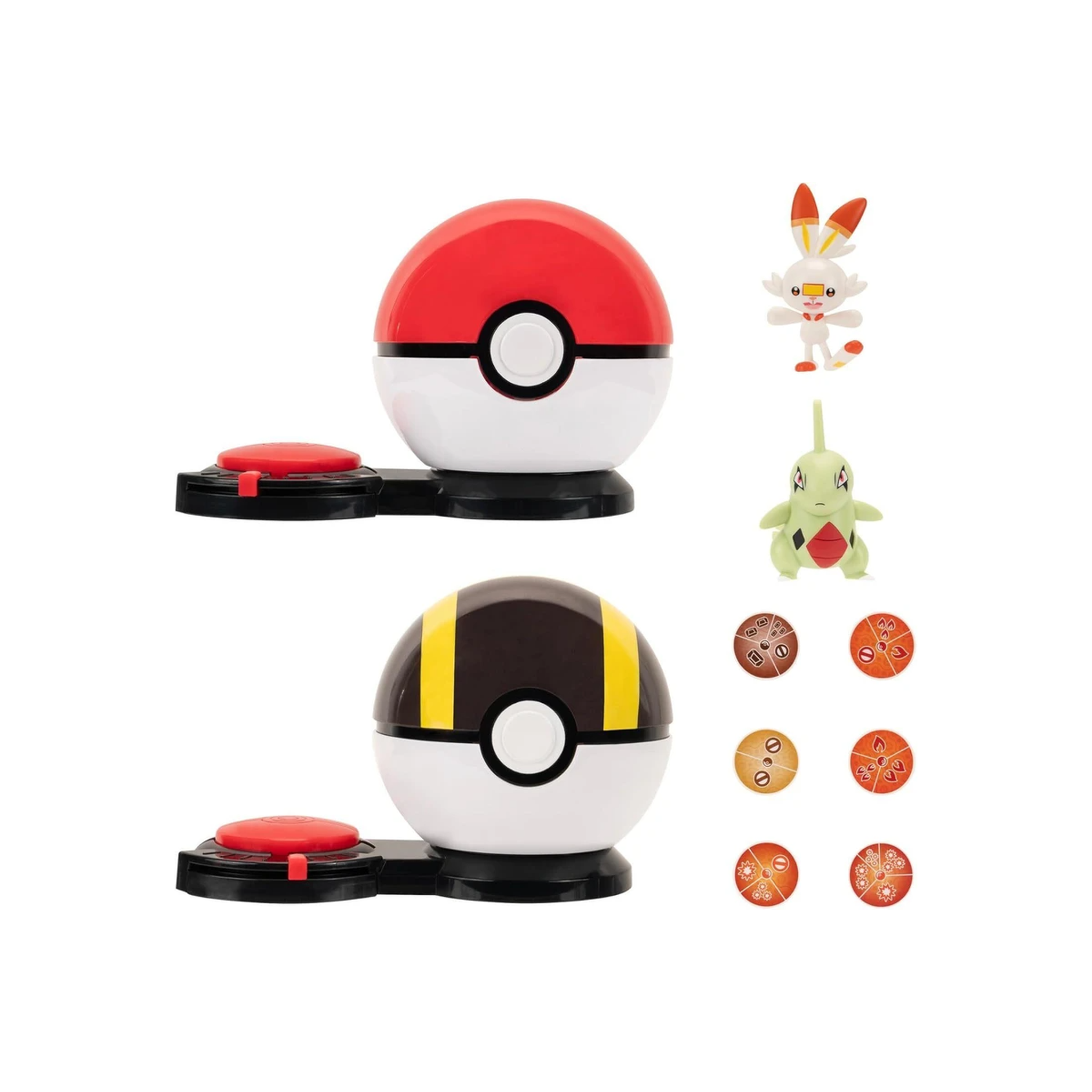 Pokemon Surprise Attack Poke Ball Battle Game Larvitar & Scorbunny With Poké Ball & Ultra Ball