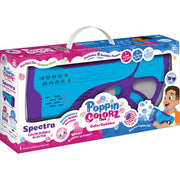 Poppin Colorz Light Up Spectra Colour Bubble Blaster gun with coloured bubbles.