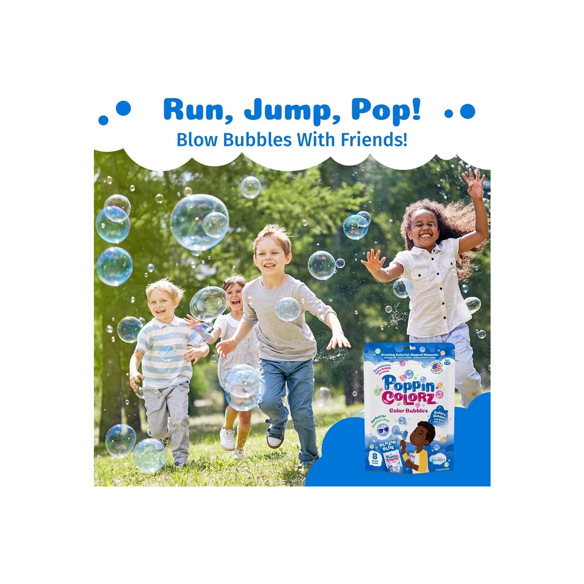 Poppin Colorz Color Bubbles Blazin Blue 8 Pack