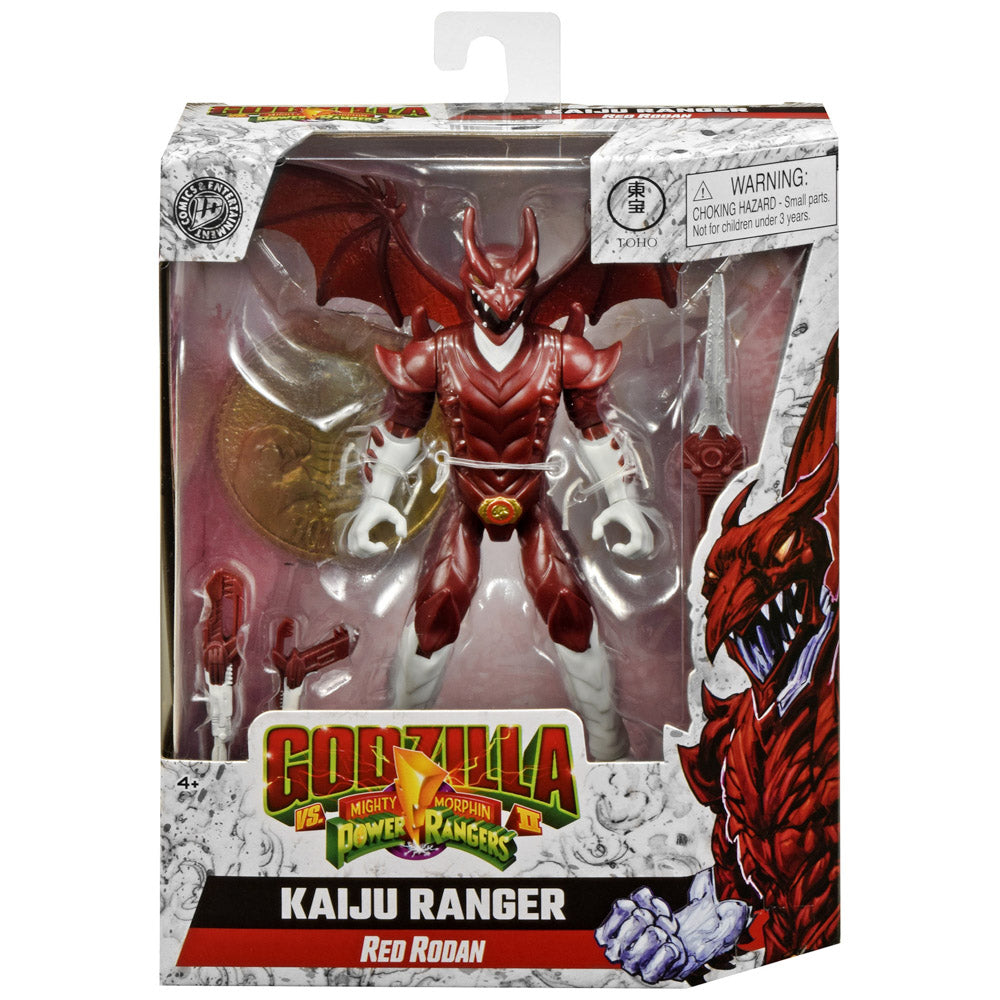 Power Rangers x Godzilla Kaiju Ranger 5 Inch Action Figure - Red Rodan toy.