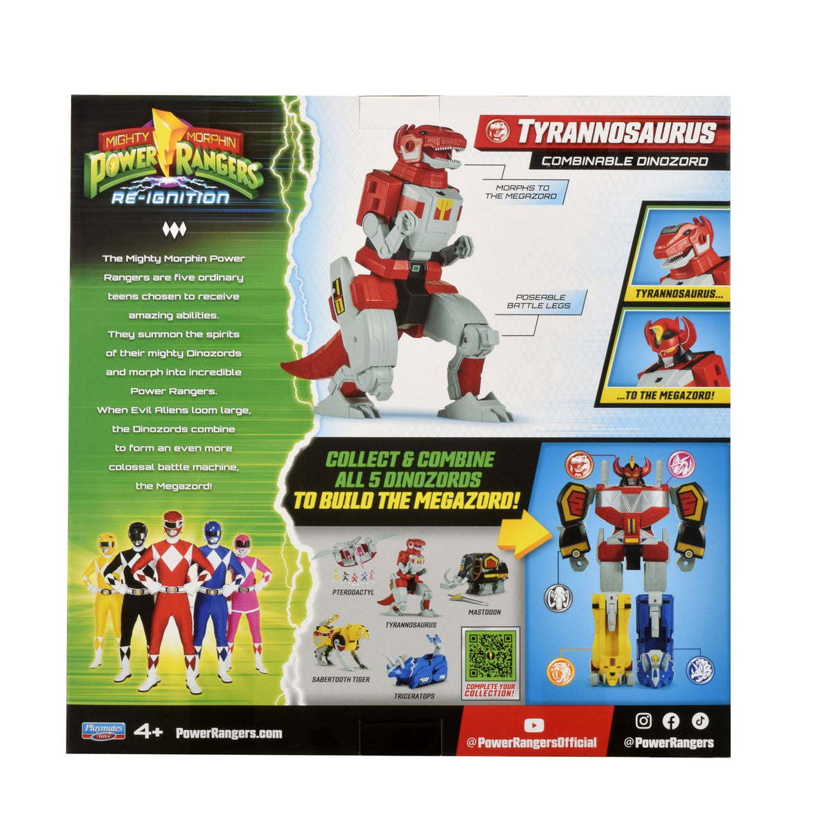 Power Rangers Mighty Morphin Combinable Dinozord - Tyrannosaurus toy.