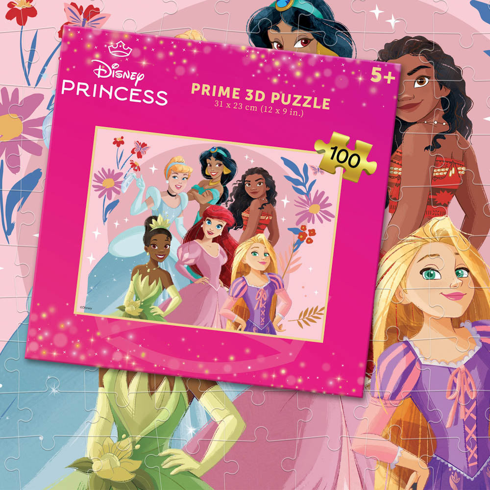 Prime 3D Disney Princesses 100 Piece Jigsaw Puzzle
