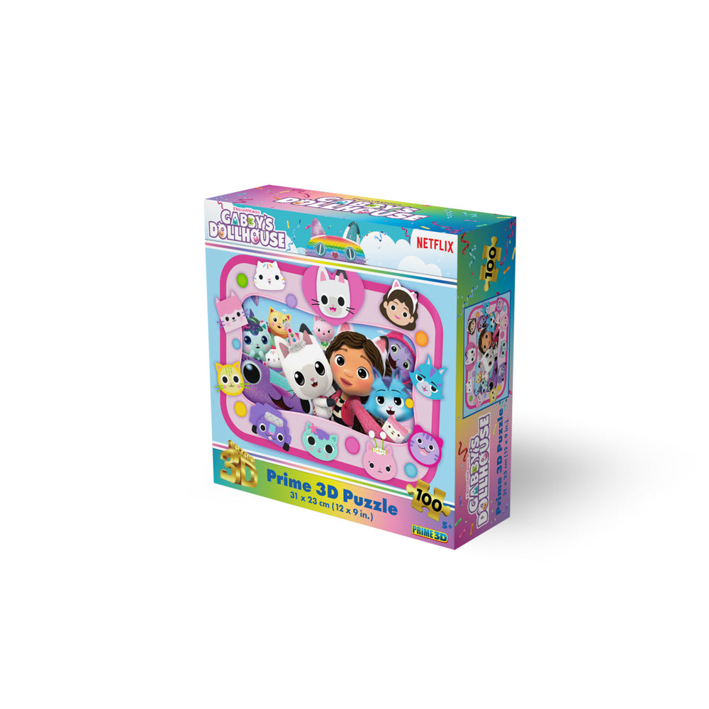 Prime 3D Gabby's Dollhouse 100 Piece jigsaw Puzzle - Toyworld NZ