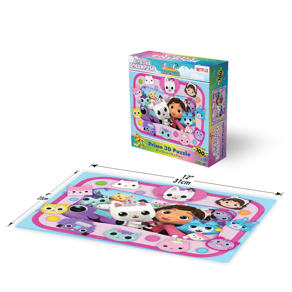 Prime 3D Gabby's Dollhouse 100 Piece jigsaw Puzzle - Toyworld NZ