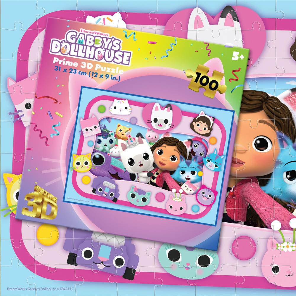 Prime 3D Gabby's Dollhouse 100 Piece jigsaw Puzzle - Toyworld NZ