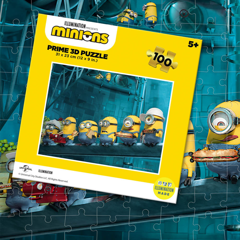 Prime 3D Illumination's Minions 100 Piece Jigsaw Puzzle - Lunch