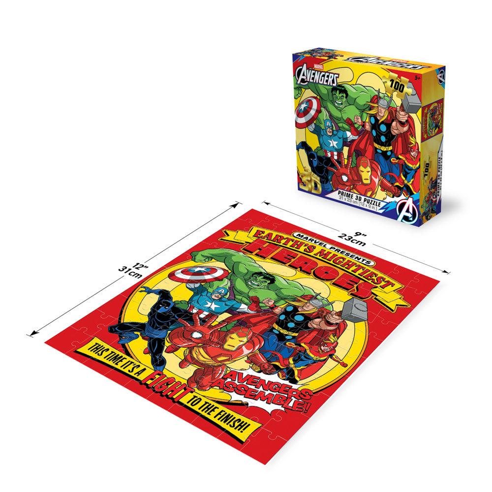Prime 3D Marvel Avengers 100 Piece Jigsaw Puzzle - Toyworld NZ