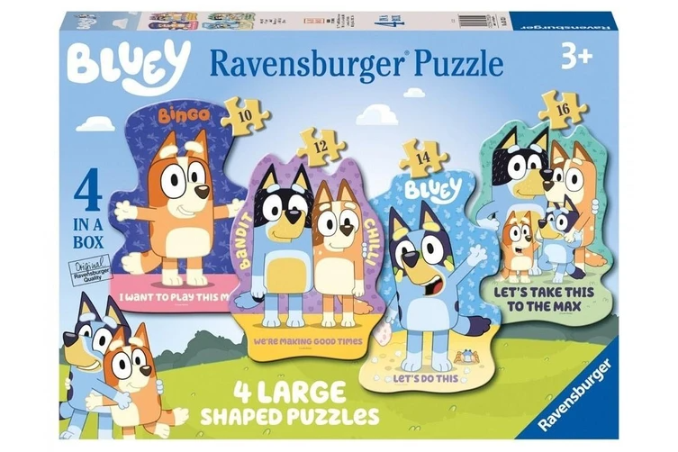 Ravensburger Bluey Lets Do This Shape 4 Pack Jigsaw Puzzle
