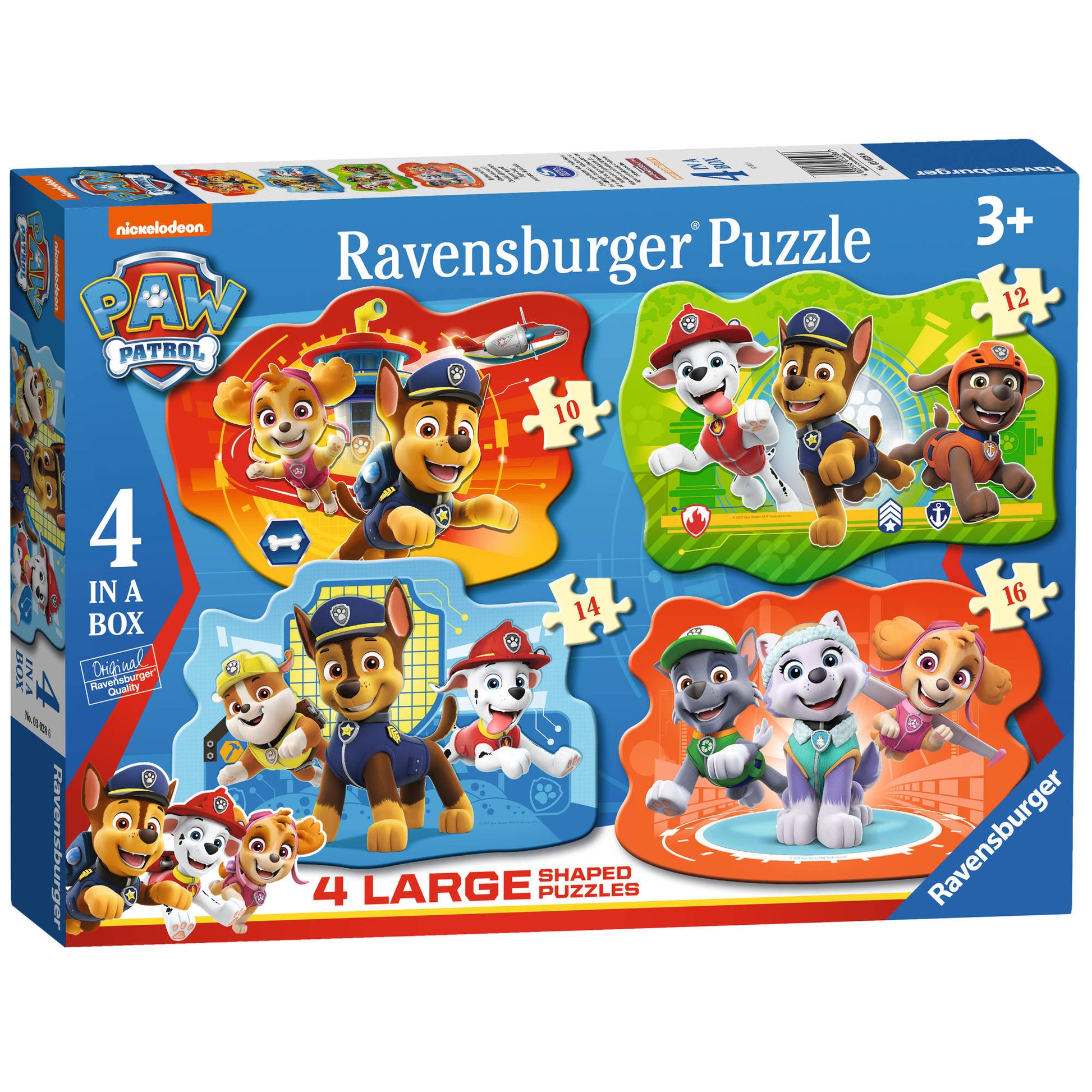 Ravensburger Paw Patrol Pups Away Pack 4 pack 12 Large Piece Puzzle in box