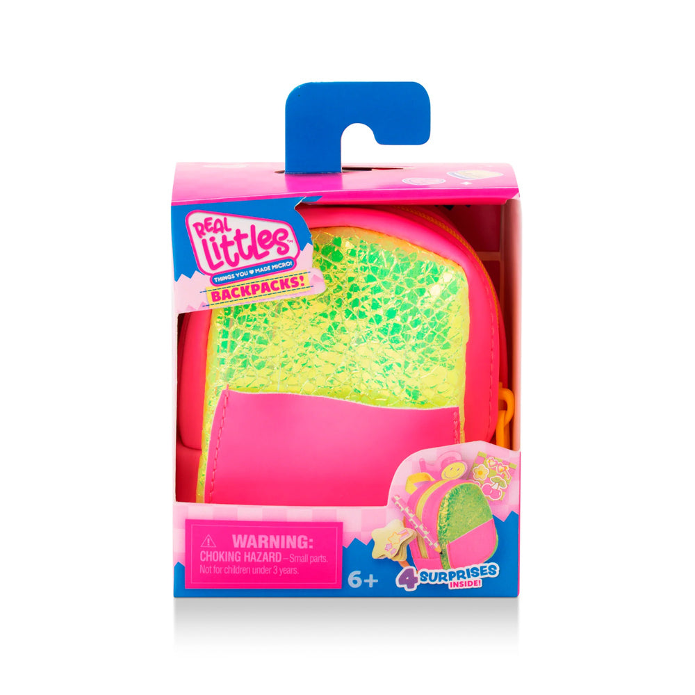 Green scale print Real Littles Neon Mini Toy Backpack - Assorted Styles