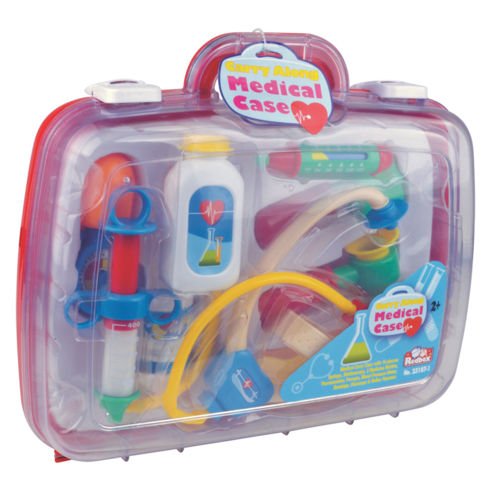 Doctor playset with carry case - Red Box Carry Along Medical Case.