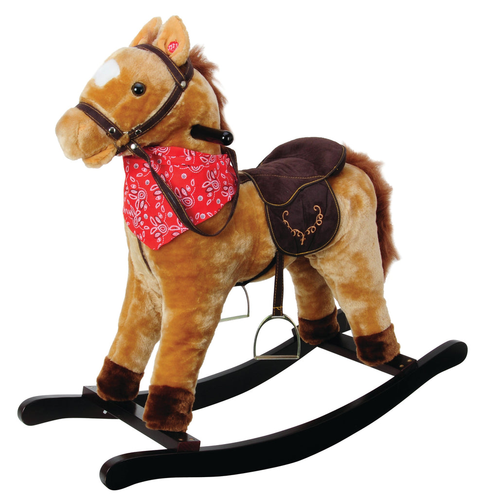 JOLLY RIDE ROCKING HORSE TAN HORSE WITH SCARF