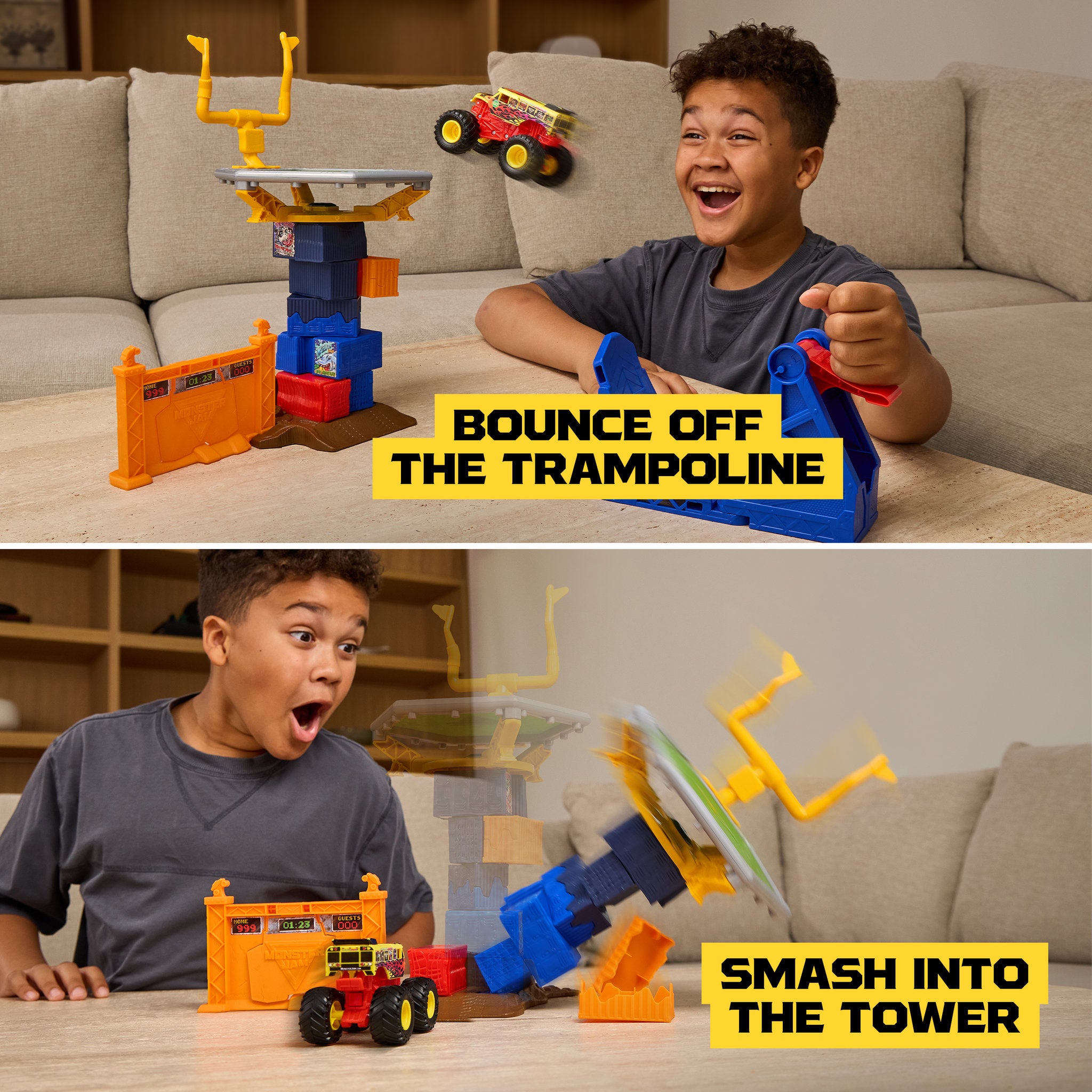 Monster Jam Smash & Bash Classroom Crusher Crash Course Playset