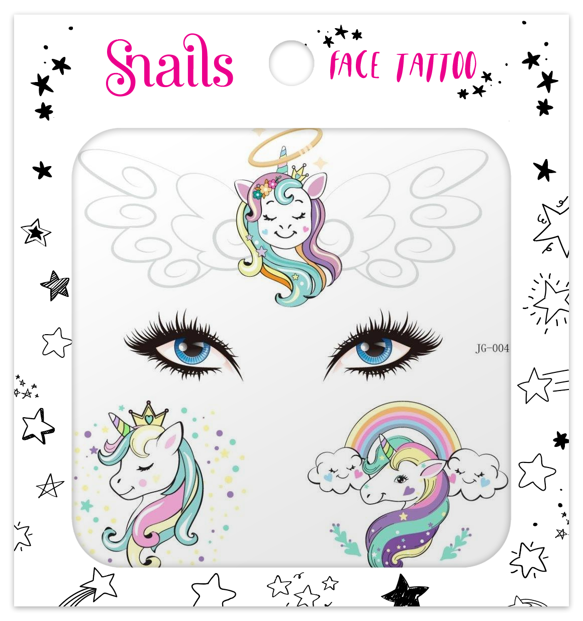 SNAILS FACE TATTOO UNICORN CROWN