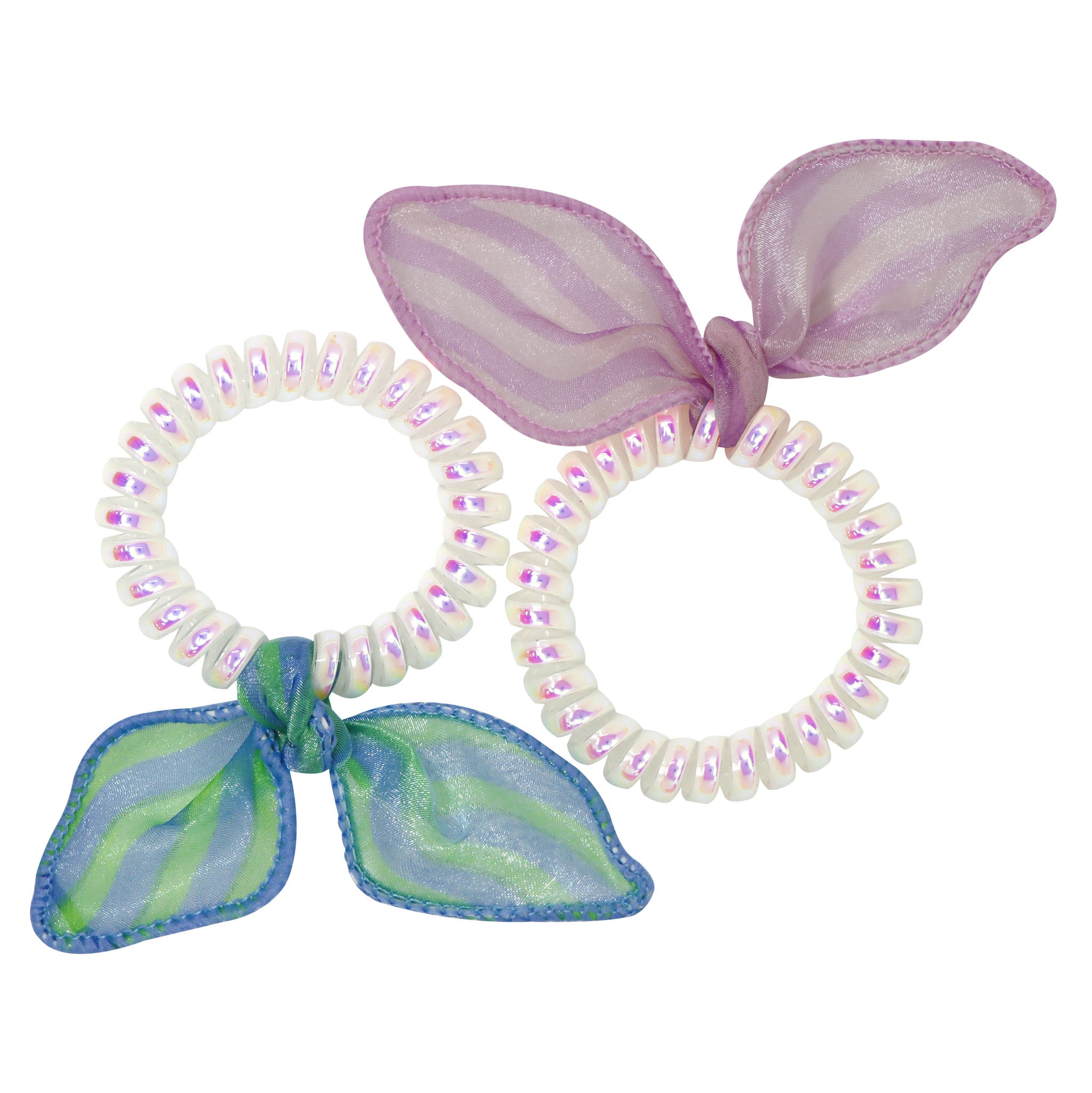 Pink Poppy Ribbon Coil Hair Elastics Assorted Styles