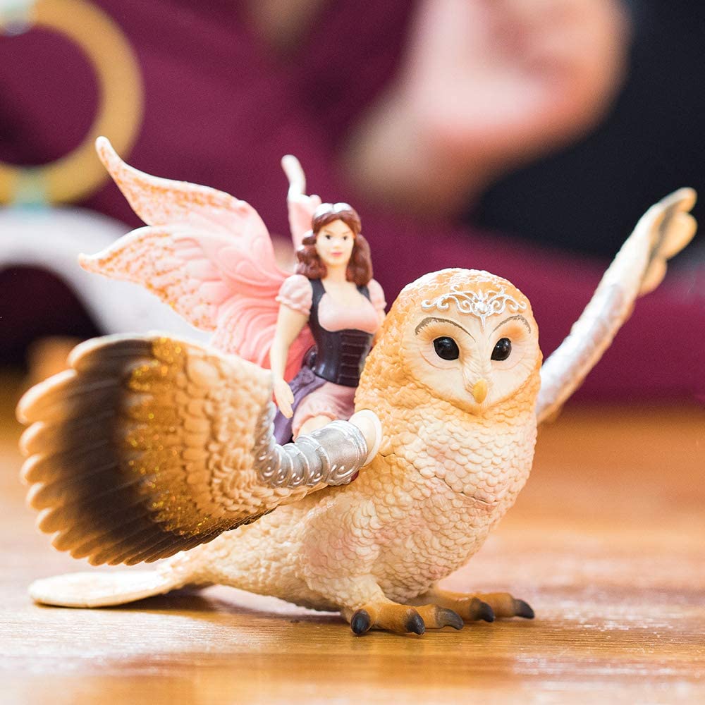 Schleich Bayala Fairy In Flight On Glam-Owl