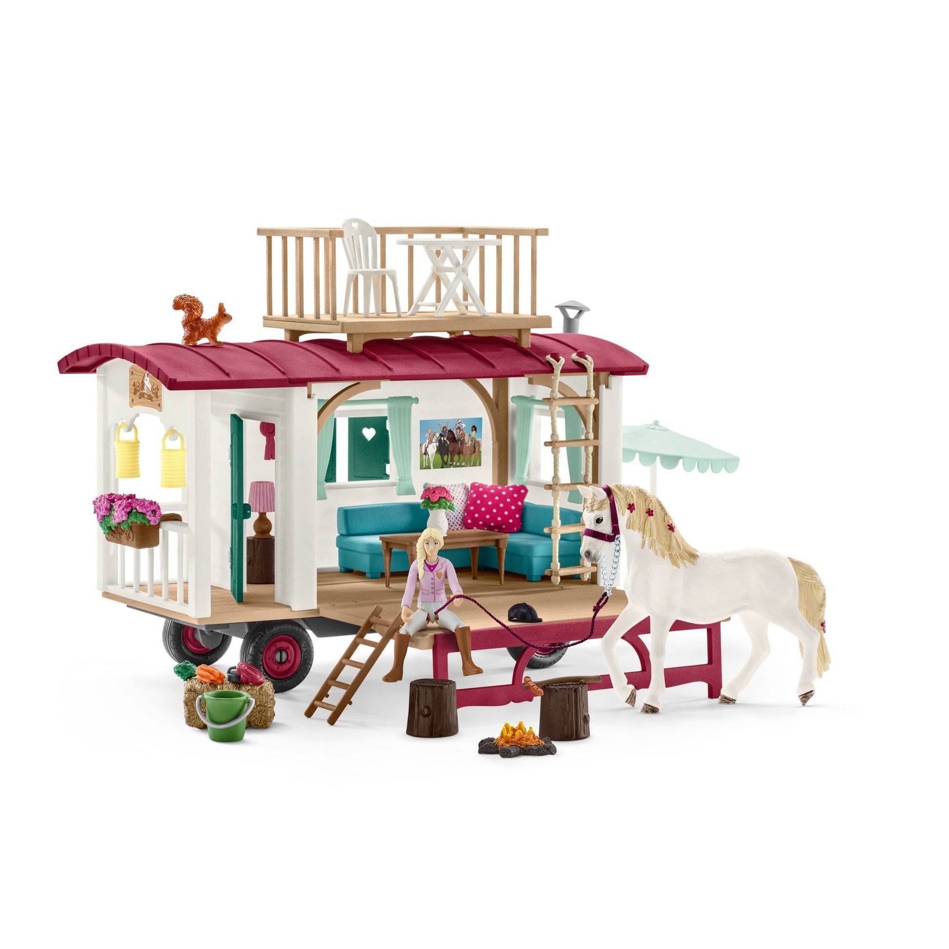 schleich zelt horse club Schleich Horse Club Caravan For Secret Club Meetings Set – Toyworld NZ