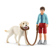 Schleich Farm World Walking With Labrador Retriever Set