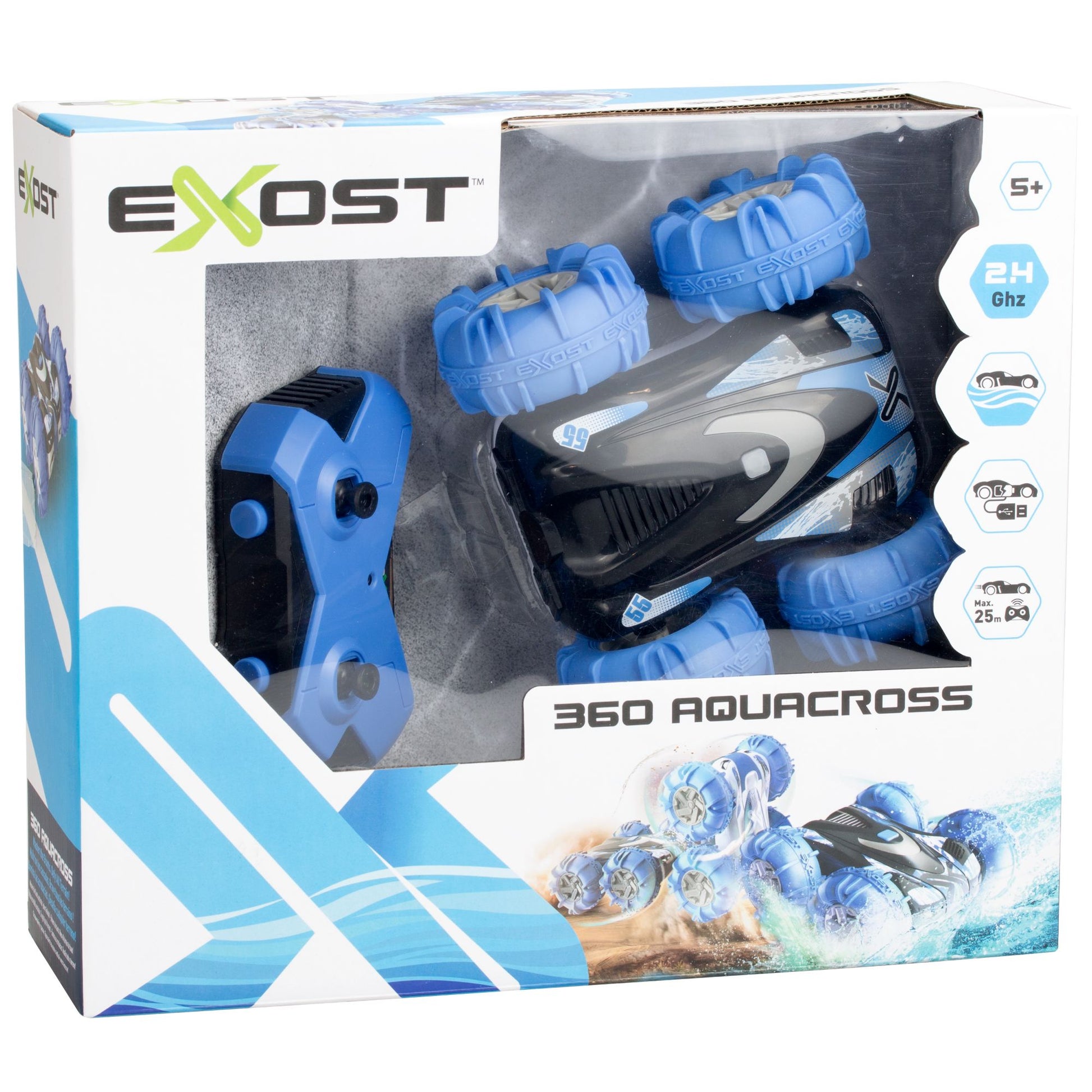 Silverlit Exost 2.4Ghz Remote Control 360 Aquacross Black & Blue - Toyworld NZ