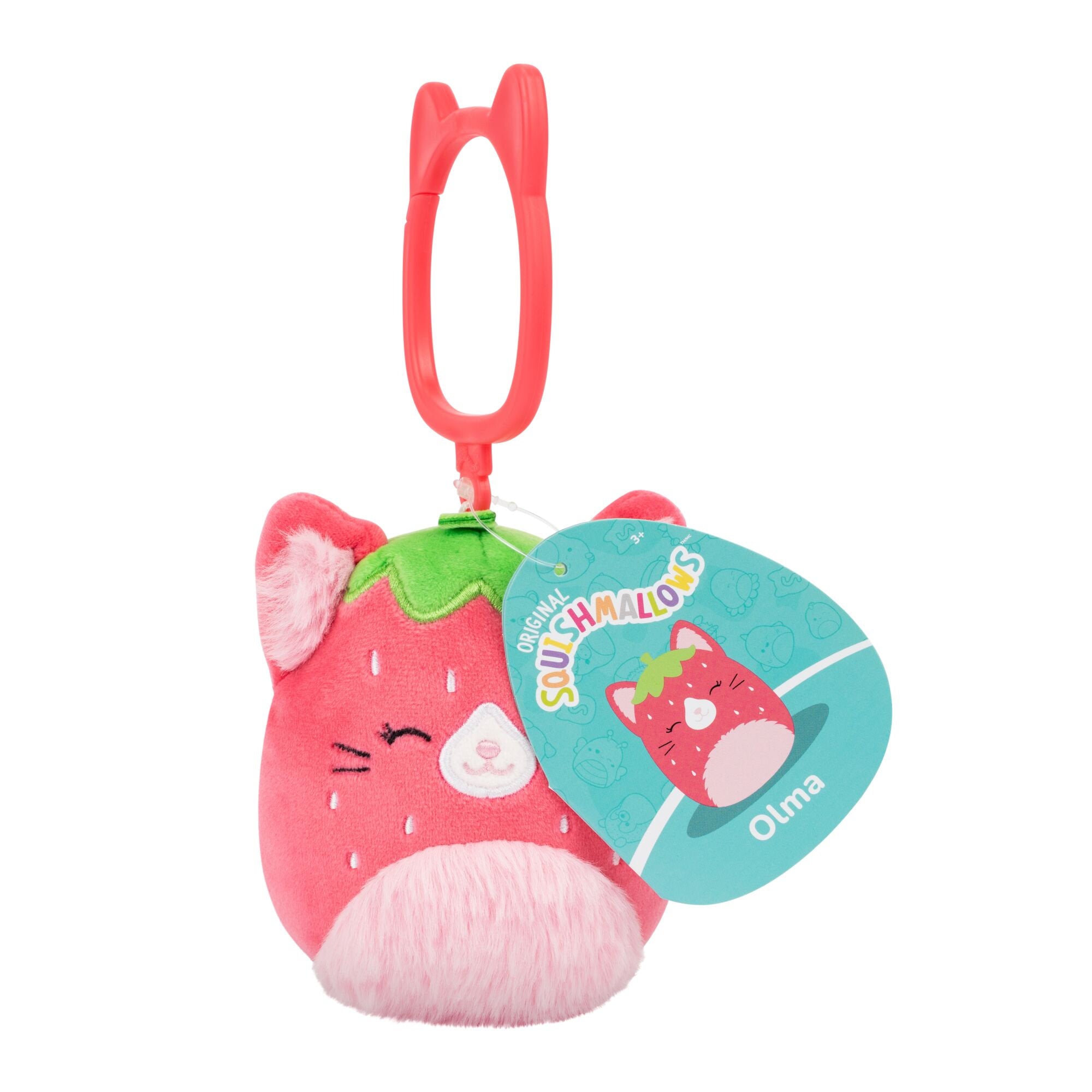 Squishmallows 3.5 Inch Clip On Plush Series 29 Olma Strawberry Cat