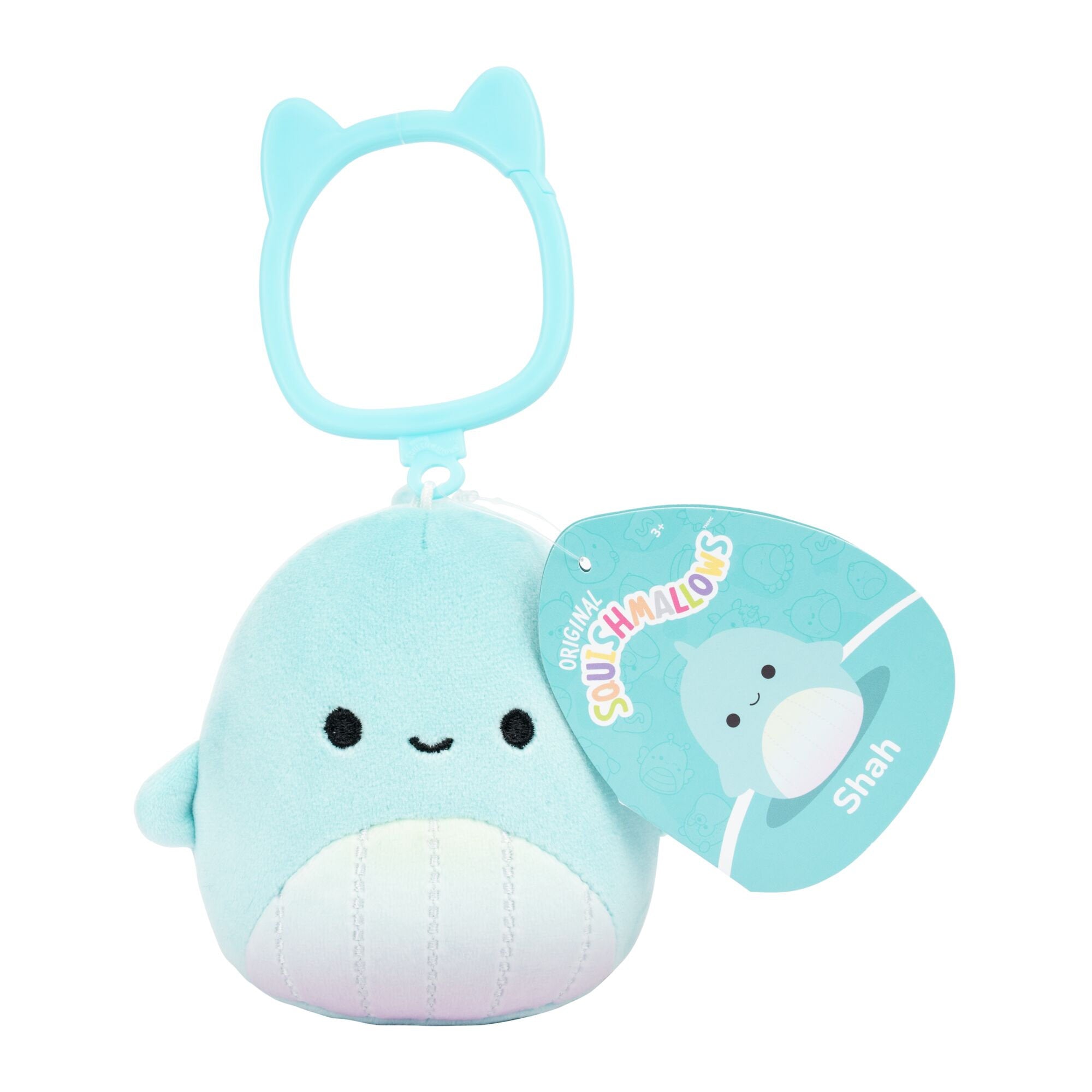 Squishmallows 3.5 Inch Clip On Plush Series 29 Shah Teal Whale