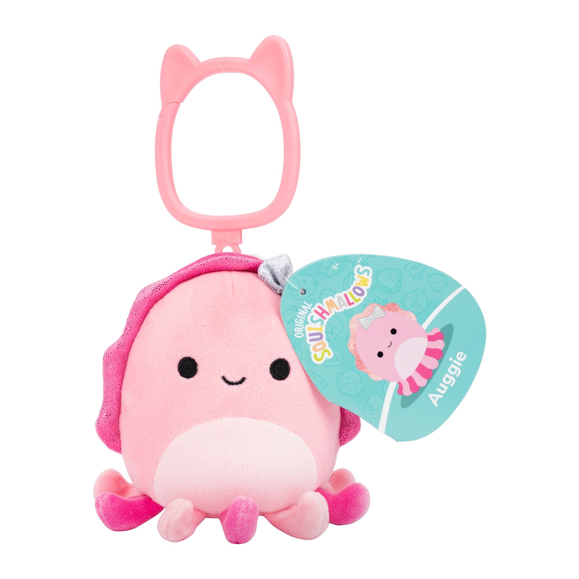 Squishmallows 3.5 Inch Clip On Plush Series 29 Auggie Pink Cuttlefish