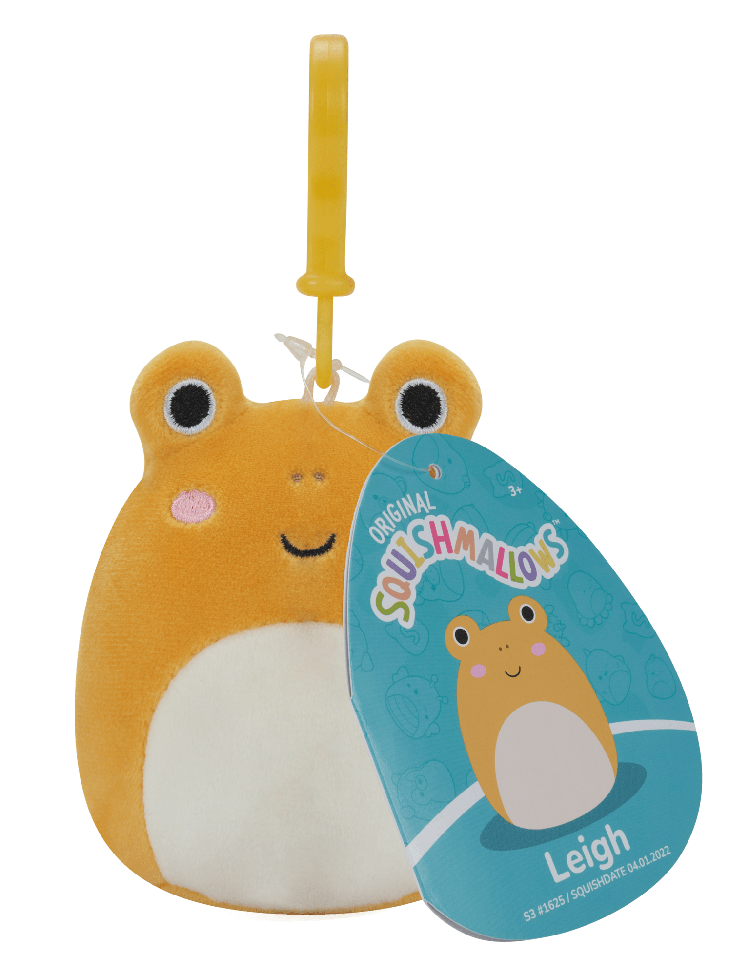 Squishmallows 3.5 Inch Plush  S15 Clip-On Leigh Orange Toad