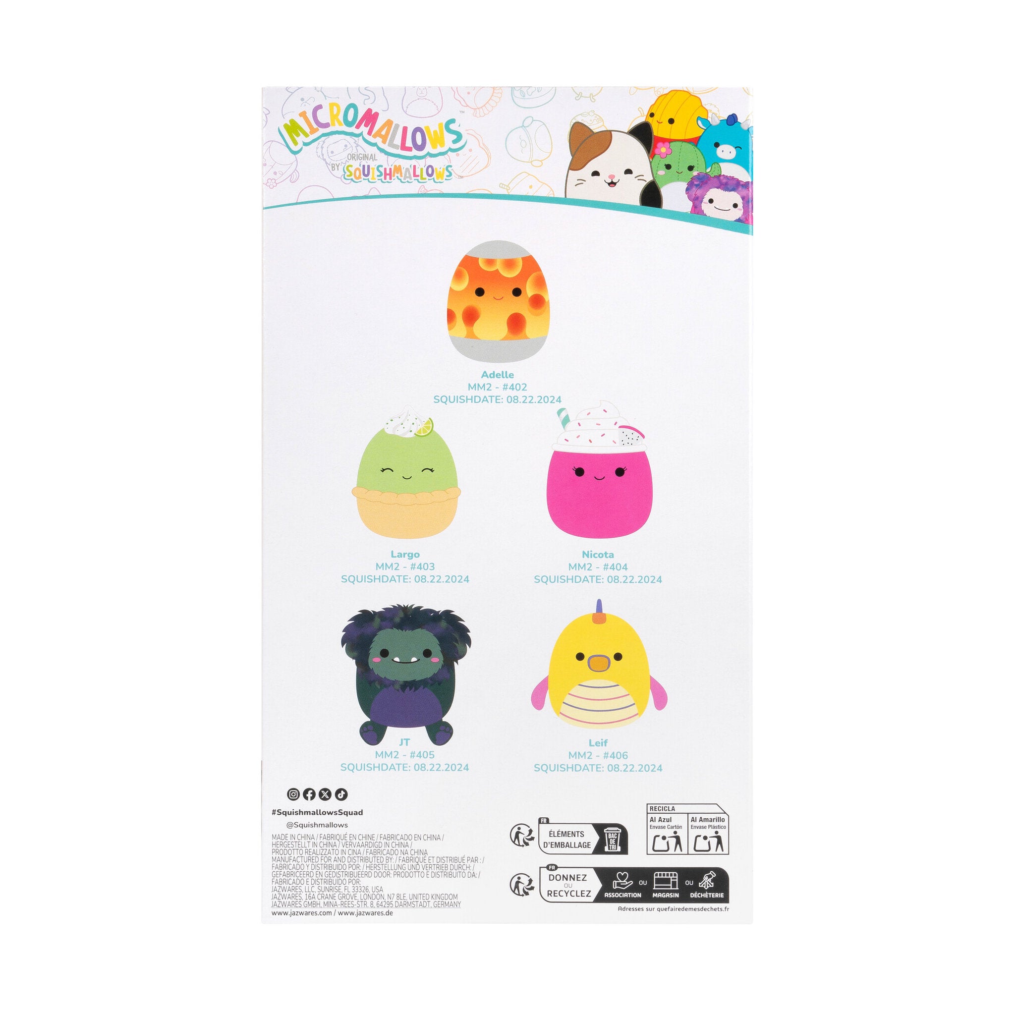 Squishmallows Micromallows 2.5 inch Plush 5 Pack (Largo The Key Lime Pie)