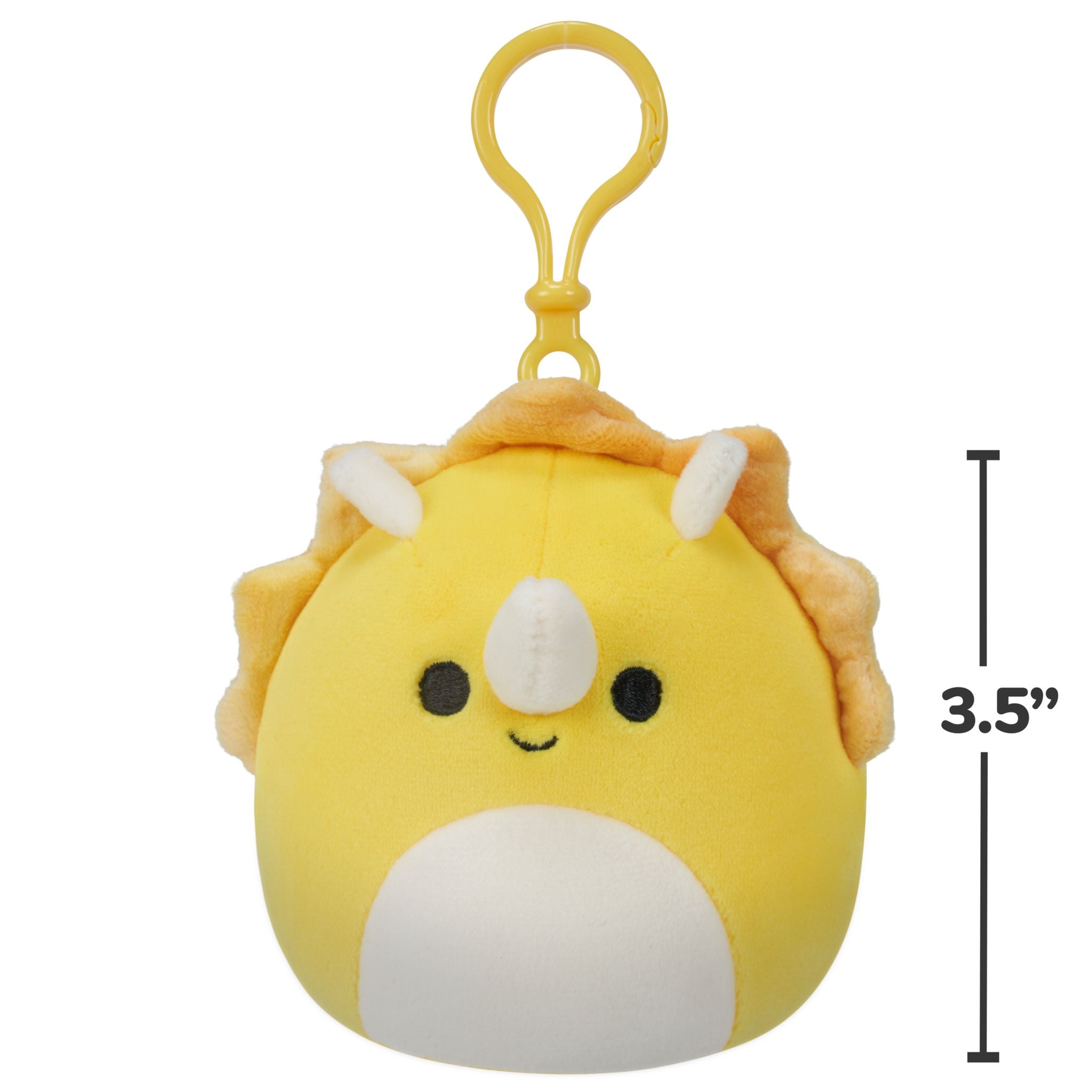 Squishmallows 3.5 Inch Plush Clip-On Lancaster The Yellow Triceratops