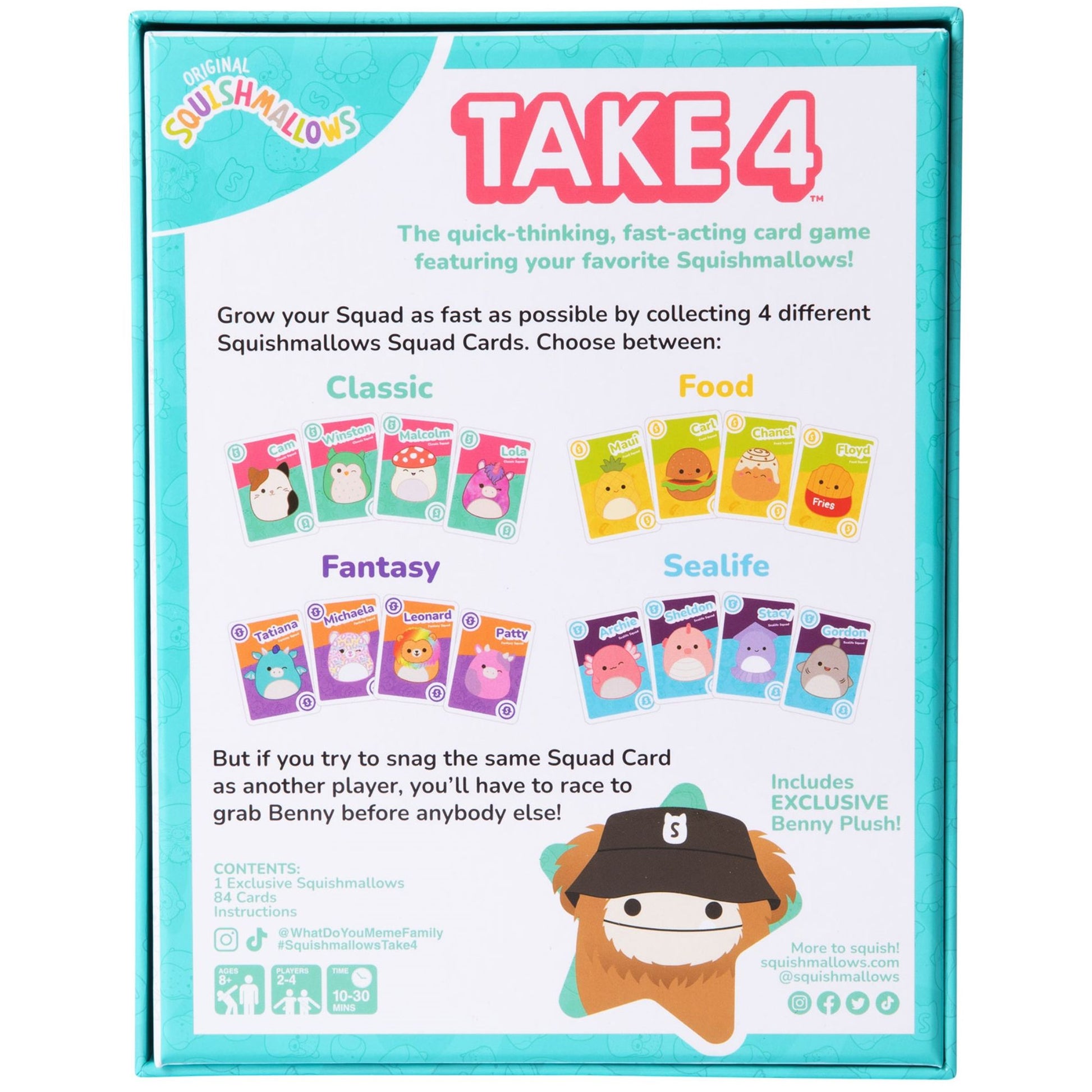 Squishmallows Squads Take 4 Card Game - Toyworld NZ