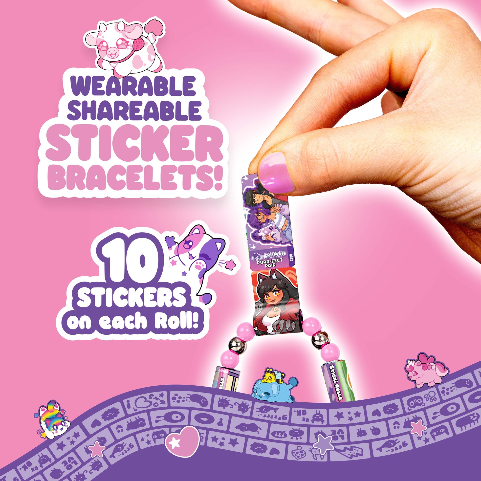 Aphmau Sticki Rolls Sticki Band Capsule Assorted Styles - Toyworld NZ