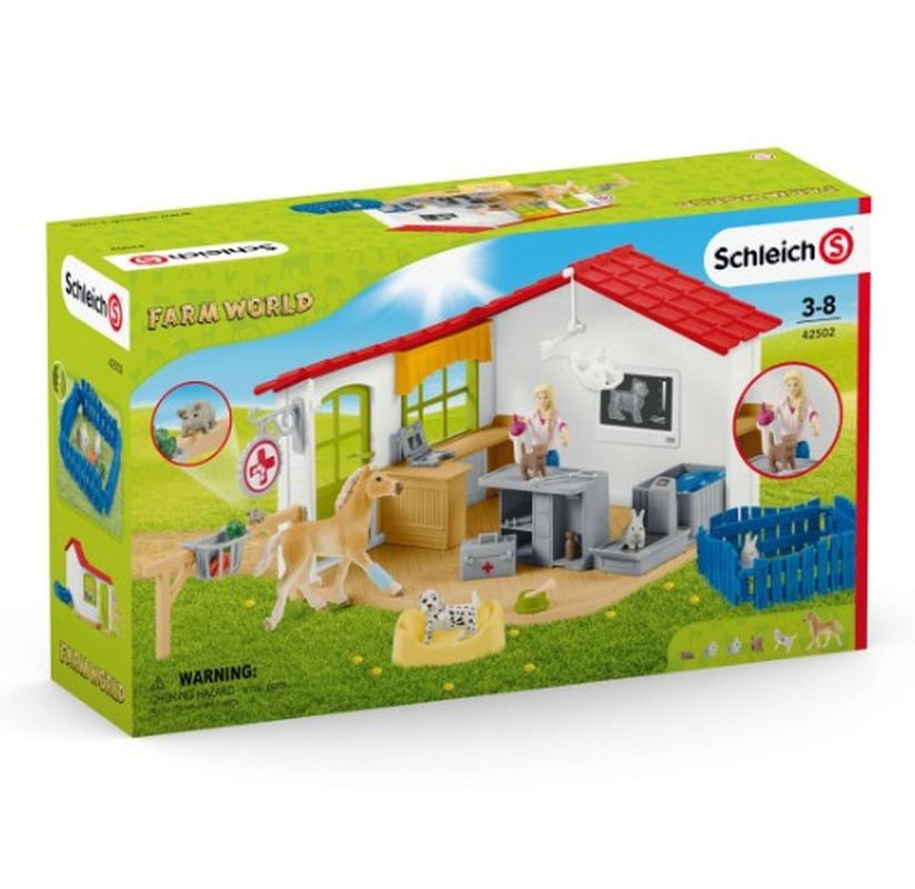 Schleich Farm World Veterinarian Practise With Pets Set