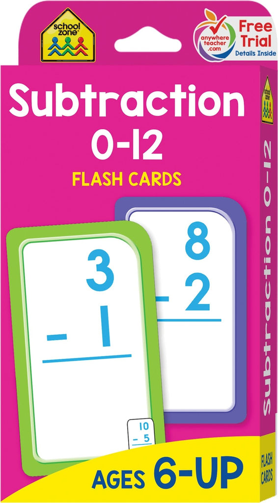 SCHOOL ZONE FLASH CARDS SUBTRACTION 0-12