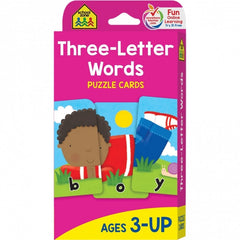 SCHOOL ZONE FLASH CARDS THREE-LETTER WORDS