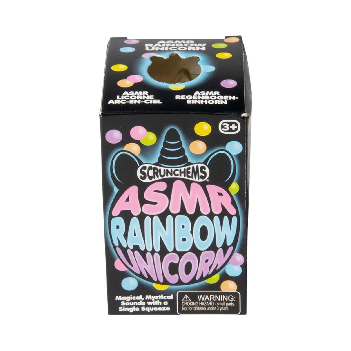 Scrunchems ASMR Rainbow Unicorn squishy fidget toy.